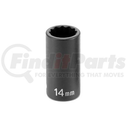 Grey Pneumatic 1117MSD Socket 3/8" Drive x 17mm 12-Point Size, 41mm Semi-Deep Length, Impact Socket, Type II Shape