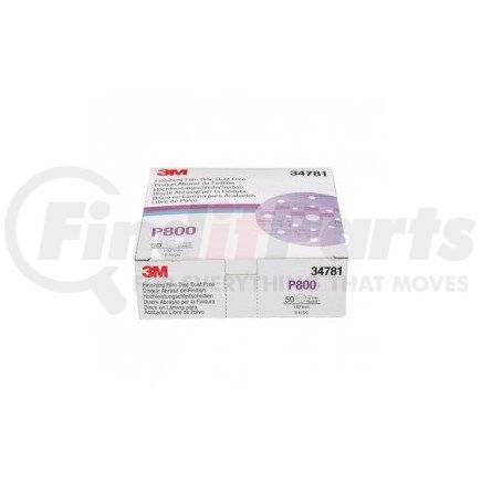 34781 by 3M - Hookit™ Purple Finishing Film Abrasive Disc 260L, 34871, 6 in, Dust Free, P800, 50 discs per carton, 4 cartons per case