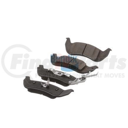 E11009320 by BENDIX - Formula Blue™ Hydraulic Brake Pads - Ceramic, With Shims, Rear, RH and LH, Outer, 7835-D932, 7944-D1040 FMSI