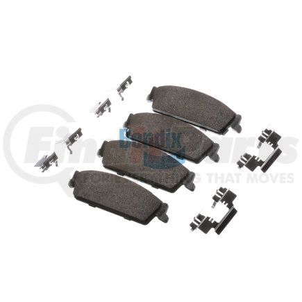 E11011940 by BENDIX - Formula Blue™ Hydraulic Brake Pads - Heavy Duty Ceramic, With Shims, Rear, 8312-D1194 FMSI