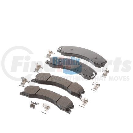 E11015651 by BENDIX - Formula Blue™ Hydraulic Brake Pads - Heavy Duty Ceramic, With Shims, Rear, 8774-D1565 FMSI