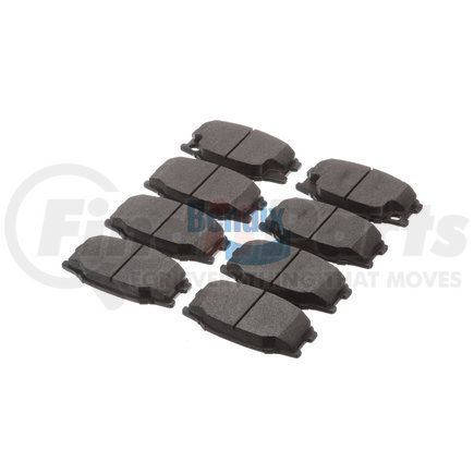 E11107340 by BENDIX - Formula Blue™ Hydraulic Brake Pads - Heavy Duty Extended Wear, With Shims, Front and Rear, 7603-D734 FMSI