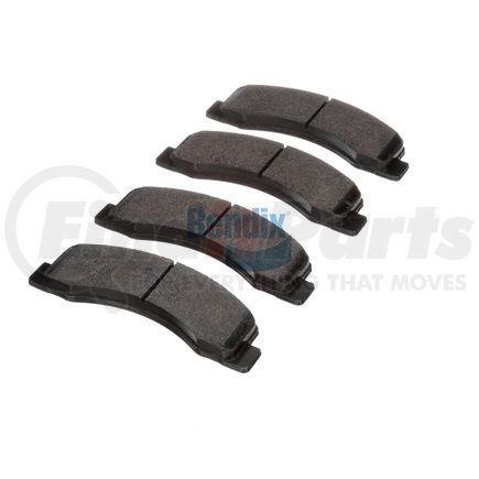 E11107560 by BENDIX - Formula Blue™ Hydraulic Brake Pads - Heavy Duty Extended Wear, With Shims, Front, 7625-D756, 7625-D824 FMSI