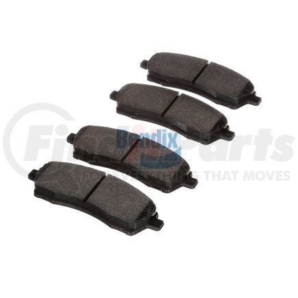 E11107570 by BENDIX - Formula Blue™ Hydraulic Brake Pads - Heavy Duty Extended Wear, With Shims, Rear, 7626-D757 FMSI