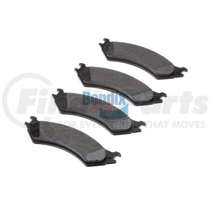 E11108020 by BENDIX - Formula Blue™ Hydraulic Brake Pads - Heavy Duty Extended Wear, With Shims, Rear, 7673-D802 FMSI