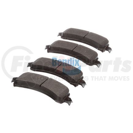 E11109740 by BENDIX - Formula Blue™ Hydraulic Brake Pads - Heavy Duty Extended Wear, With Shims, Rear, 7875-D974 FMSI