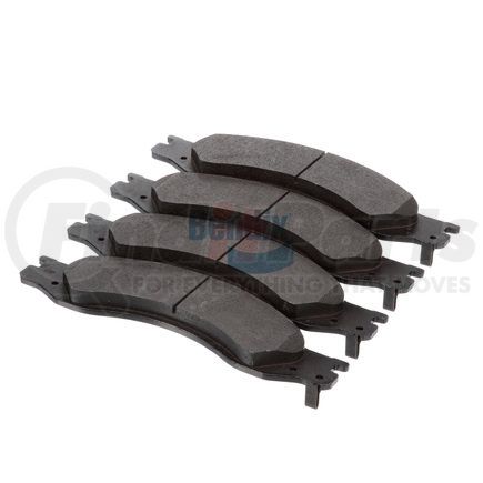 E11110640 by BENDIX - Formula Blue™ Hydraulic Brake Pads - Heavy Duty Extended Wear, With Shims, Rear, 7969-D1064 FMSI