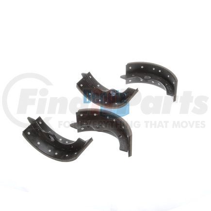 E11706020 by BENDIX - Formula Blue™ HD Riveted Brake Shoes - Front, 1410-602 (FMSI), 320 mm x 110 mm Brake Drum Diameter