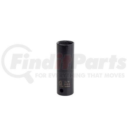 2624 by SUNEX TOOLS - 1/2" Drive 6 Point Extra Thin Wall Deep Impact Socket 3/4"