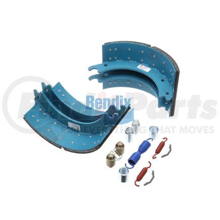 KT4710QBA201 by BENDIX - Drum Brake Shoe Kit - Relined, 15 in. x 5-5/8 in., With Hardware, For Rockwell / Meritor "Q" Brakes