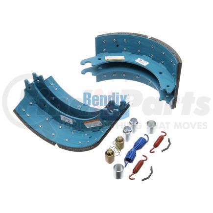 KT4711QBA202R by BENDIX - RSD-Certified Friction Drum Brake Shoe Kit - Relined, 16-1/2 in. x 8-5/8 in., With Hardware, For Rockwell / Meritor "Q" Brakes