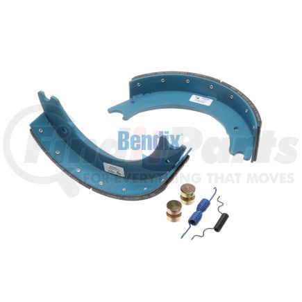 KT1308EBA230 by BENDIX - Drum Brake Shoe Kit - Relined, 15 in. x 4 in., With Hardware, For Bendix® (Spicer®/ Eaton) Brakes with Single Anchor Pin