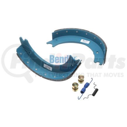 KT1308EBA200 by BENDIX - Drum Brake Shoe Kit - Relined, 15 in. x 4 in., With Hardware, For Bendix® (Spicer®/ Eaton) Brakes with Single Anchor Pin