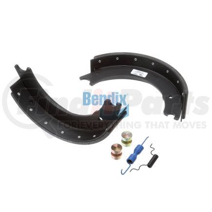KT1308EBB200 by BENDIX - Drum Brake Shoe Kit - Relined, 15 in. x 4 in., With Hardware, For Bendix® (Spicer®/ Eaton) Brakes with Single Anchor Pin