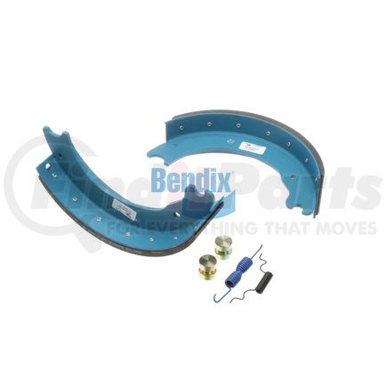 KT1443EBA201 by BENDIX - Drum Brake Shoe Kit - Relined, 15 in. x 4 in., With Hardware, For Bendix® (Spicer®) Extended Services II Brakes