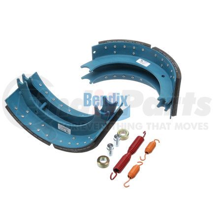 KT4311EBA201 by BENDIX - Drum Brake Shoe Kit - Relined, 16-1/2 in. x 7 in., With Hardware, For Bendix® (Spicer®) Brakes with Single Anchor Pin