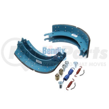 KT4515QBA201MB by BENDIX - Drum Brake Shoe Kit - Relined, 16-1/2 in. x 7 in., With Hardware, For Bendix® FC / Rockwell / Meritor "Q" Brakes