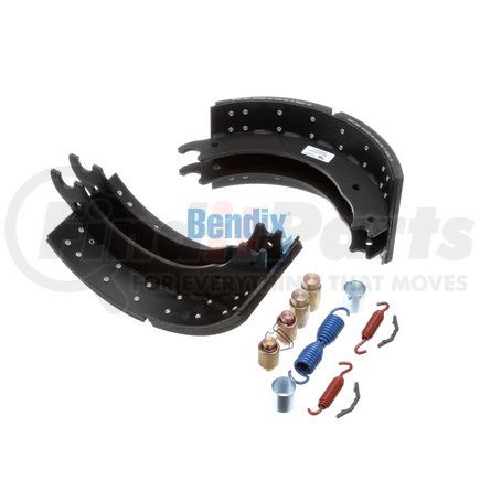 KT4515X3BA201 by BENDIX - Drum Brake Shoe Kit - Relined, 16-1/2 in. x 7 in., With Hardware, For Fruehauf XEM 3rd Design Brakes