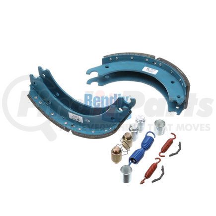 KT4702QBA230 by BENDIX - Drum Brake Shoe Kit - Relined, 15 in. x 4 in., With Hardware, For Rockwell / Meritor Brakes