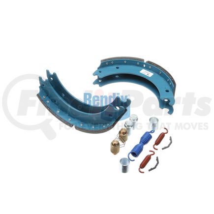 KT4702QBB230 by BENDIX - Drum Brake Shoe Kit - Relined, 15 in. x 4 in., With Hardware, For Rockwell / Meritor Brakes
