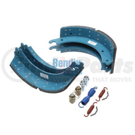 KT4707QBA201MB by BENDIX - Drum Brake Shoe Kit - Relined, 16-1/2 in. x 7 in., With Hardware, For Rockwell / Meritor "Q" Brakes