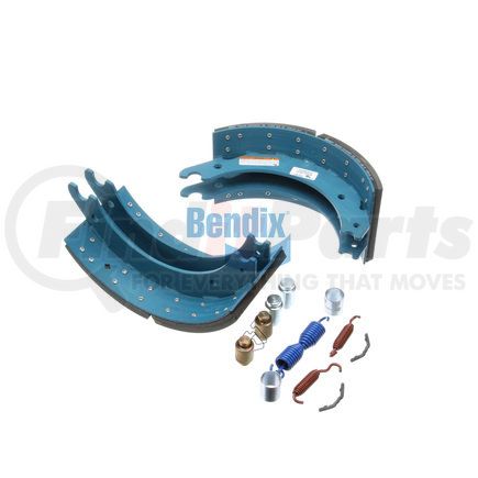 KT4707QBA202R by BENDIX - RSD-Certified Friction Drum Brake Shoe Kit - Relined, 16-1/2 in. x 7 in., With Hardware, For Rockwell / Meritor "Q" Brakes