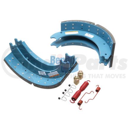 KT4709E2BA202R by BENDIX - RSD-Certified Friction Drum Brake Shoe Kit - Relined, 16-1/2 in. x 7 in., With Hardware, For Bendix® (Spicer®) Extended Service II Brakes
