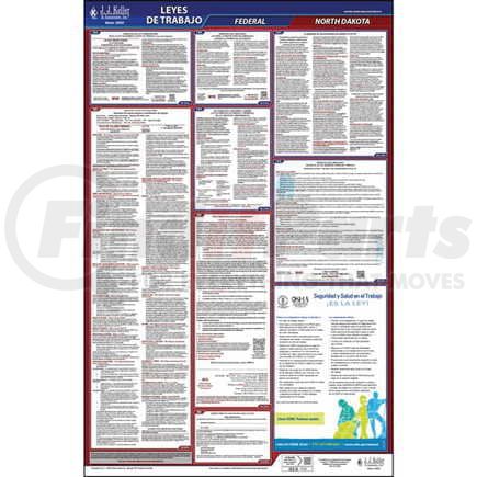 JJ Keller 41365 2021 North Dakota & Federal Labor Law Posters - All-In-One State & Federal Poster (Spanish)