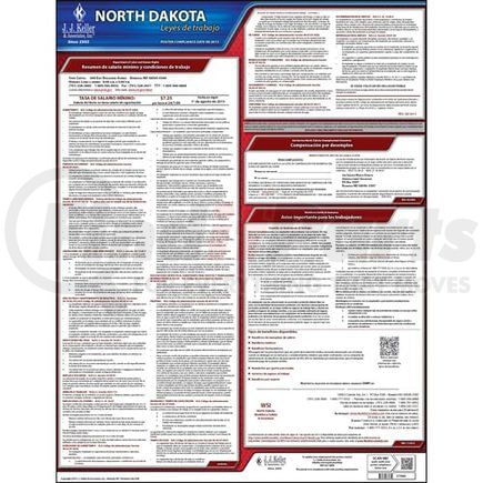 37980 by JJ KELLER - 2021 North Dakota & Federal Labor Law Posters - State Only Poster (Spanish)