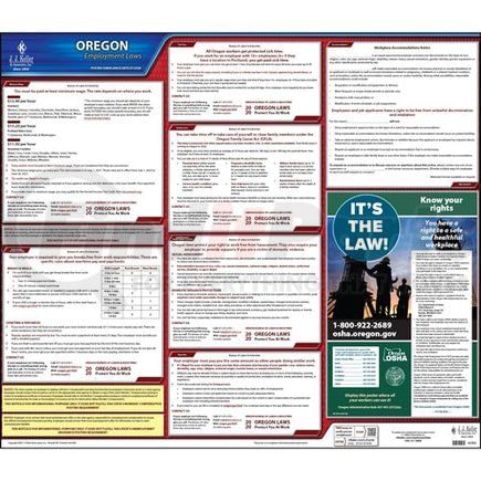 JJ Keller 43763 2021 Oregon & Federal Labor Law Posters - State Only Poster (English)
