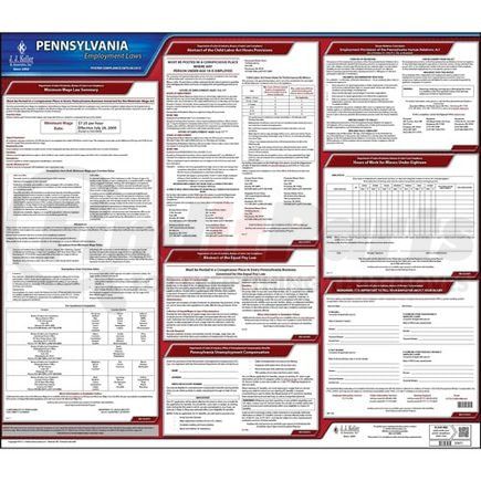 37971 by JJ KELLER - 2021 Pennsylvania & Federal Labor Law Posters - State Only Poster (English)