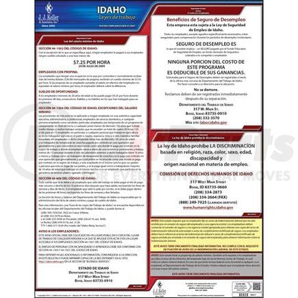 38051 by JJ KELLER - 2021 Idaho & Federal Labor Law Posters - State Only Poster (Spanish)