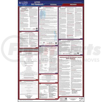 JJ Keller 41284 2021 Indiana & Federal Labor Law Posters - All-In-One State & Federal Poster (Spanish)