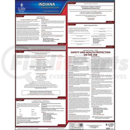 42216 by JJ KELLER - 2021 Indiana & Federal Labor Law Posters - State Only Poster (English)