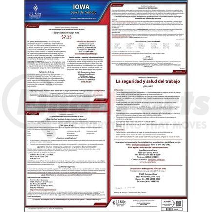 38058 by JJ KELLER - 2021 Iowa & Federal Labor Law Posters - State Only Poster (Spanish)