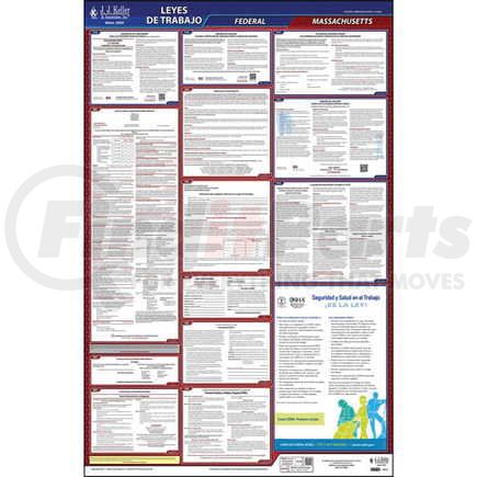 JJ Keller 46023 2021 Massachusetts & Federal Labor Law Posters - All-In-One State & Federal Poster (Spanish)