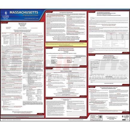 JJ Keller 46018 2021 Massachusetts & Federal Labor Law Posters - State Only Poster (English)