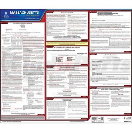 JJ Keller 46019 2021 Massachusetts & Federal Labor Law Posters - State Only Poster (Spanish)