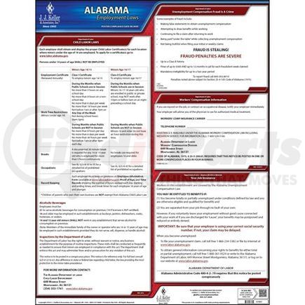37997 by JJ KELLER - 2021 Alabama & Federal Labor Law Posters - State Only Poster (English)