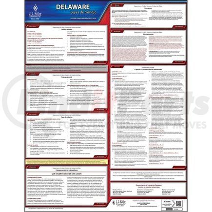 JJ Keller 43560 2021 Delaware & Federal Labor Law Posters - State Only Poster (Spanish)