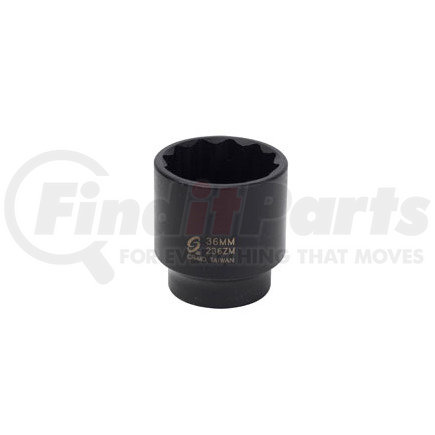 236ZM by SUNEX TOOLS - 1/2" Dr 12Pt Impact Socket, 36mm