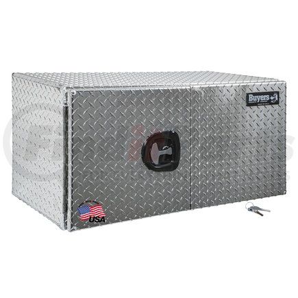 1705205 by BUYERS PRODUCTS - 18x18x36 Inch Diamond Tread Aluminum Underbody Truck Box - Double Barn Door, 3-Point Compression Latch