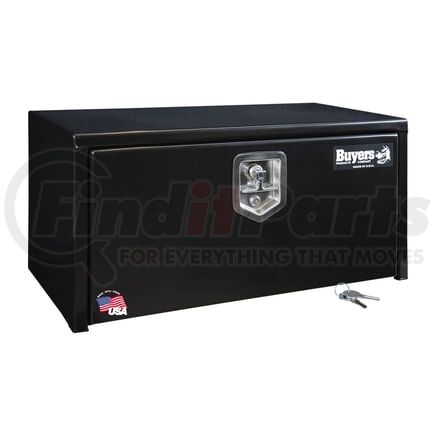 1703353 by BUYERS PRODUCTS - 14 x 12 x 30in. Black Steel Underbody Truck Box with T-Handle