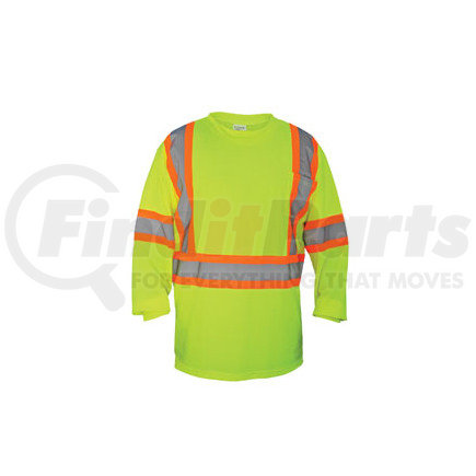 690-1611 by SAS SAFETY CORP - Hi-Viz Class 2 Long Sleeve T-Shirt, Yellow, 2XL