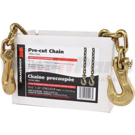 10034-20BX by KINEDYNE - 5/16X 20'GR70 CHAIN W/HKS,BOX