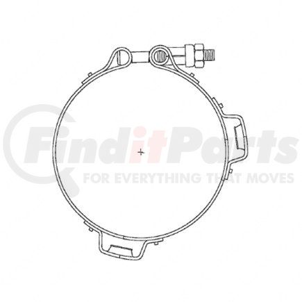 04-19689-000 by FREIGHTLINER - Exhaust Clamp - 5/16-24 x 3.25", T-Bolt, 2 Hat Bracket, 5" I.D.