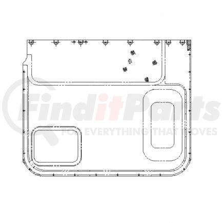 18-30776-006 by FREIGHTLINER - Door Interior Trim Panel - Aluminum, 31.5 in. x 25.5 in., 0.05 in. THK