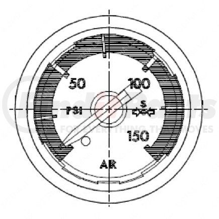 22-53811-010 by FREIGHTLINER - Air Pressure Gauge - Door, Secondary Air, PSI, Bright