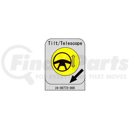 24-00772-000 by FREIGHTLINER - Decal - Tilt/Telescope, Flx