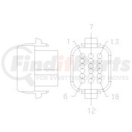 23-13148-005 by FREIGHTLINER - Plug - 18 Cavity, Dtv, Dtv06 - 18Sb - C043